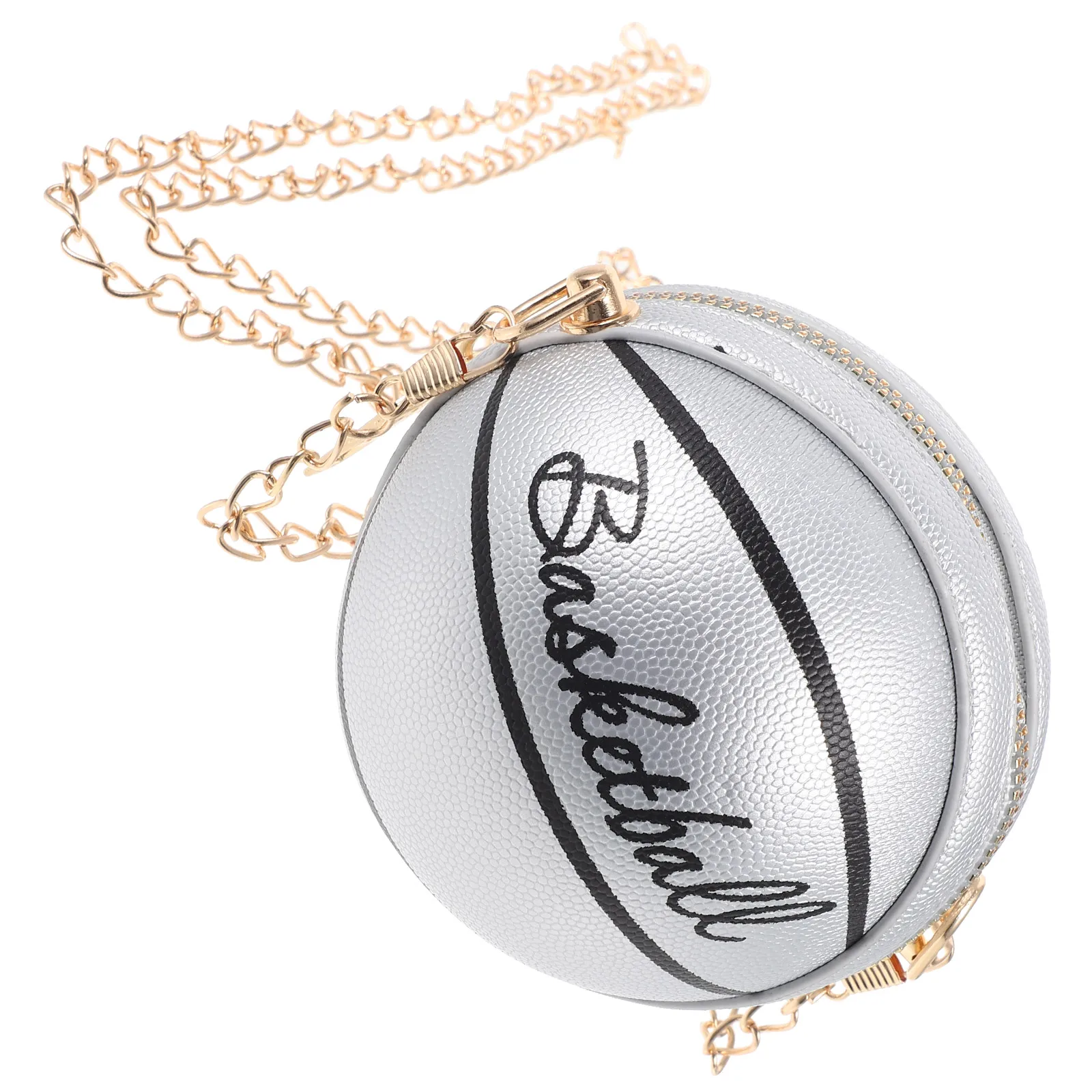

Chain Basketball Bag Silver Crossbody Small Purse Women Teens 2024 Summer H bags PU Messenger Bags Sturdy Material Cute