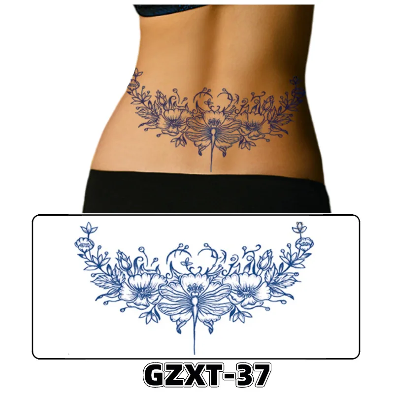 Herbal Juice Breast Patch Tattoo Sticker Lasts For 7-15 Days. Temporary Tattoos Sticker For Large-sized Chest And Back 280*150mm