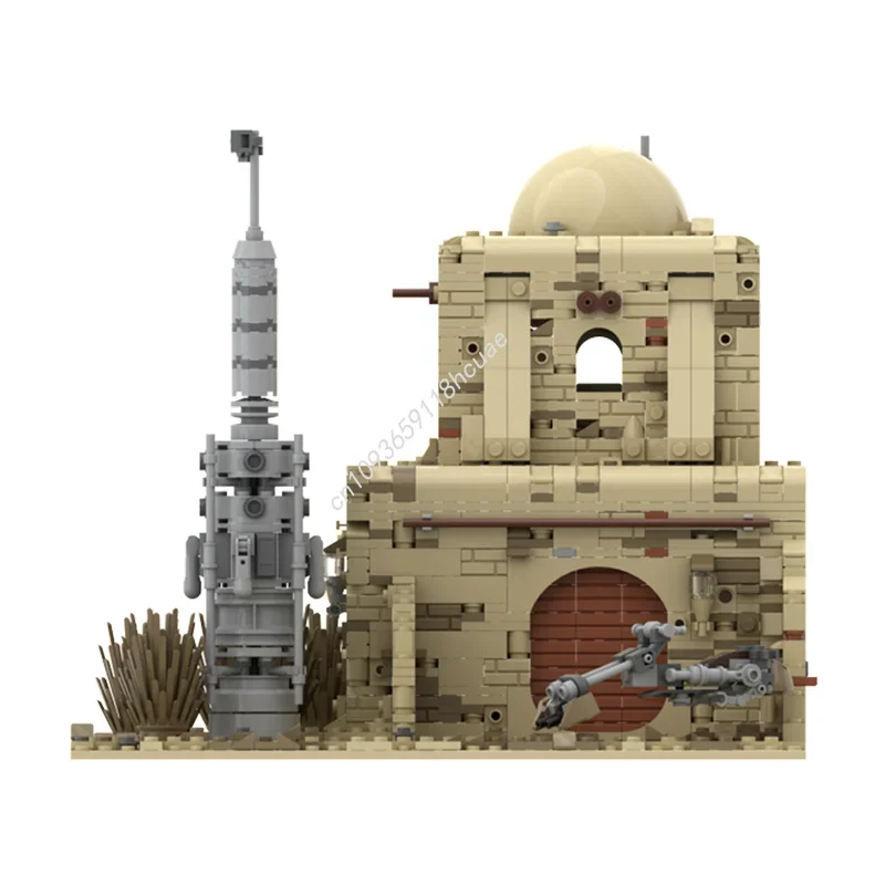 Moc 1805 sztuk Star Battle Tatooine Model domu klocki klocki Diy kreatywny montaż zabawki edukacyjne prezent dla dzieci