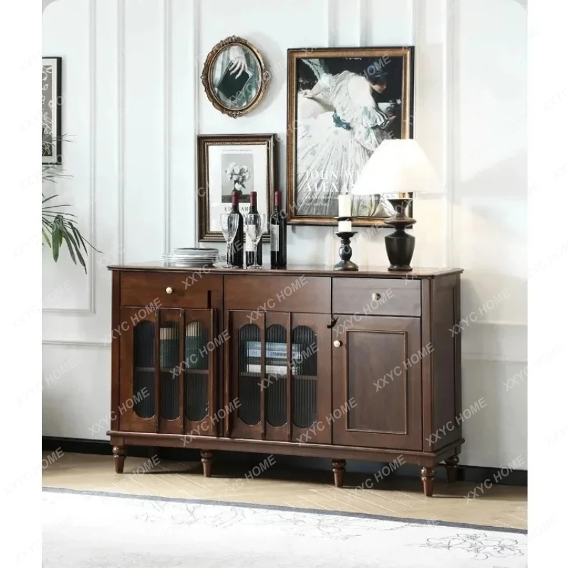 Q   solid wood side cabinet storage light luxury high-end restaurant cabinet  dining cabinet furniture