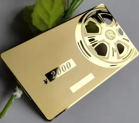 

Customized mirror metal business card printing enterprise promotion advertisement stainless steel membership card
