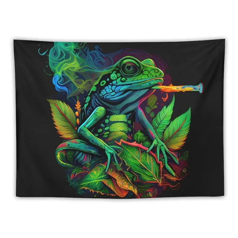 Frog smoking weed tapestry decoration bedroom artistic fresco tapestry