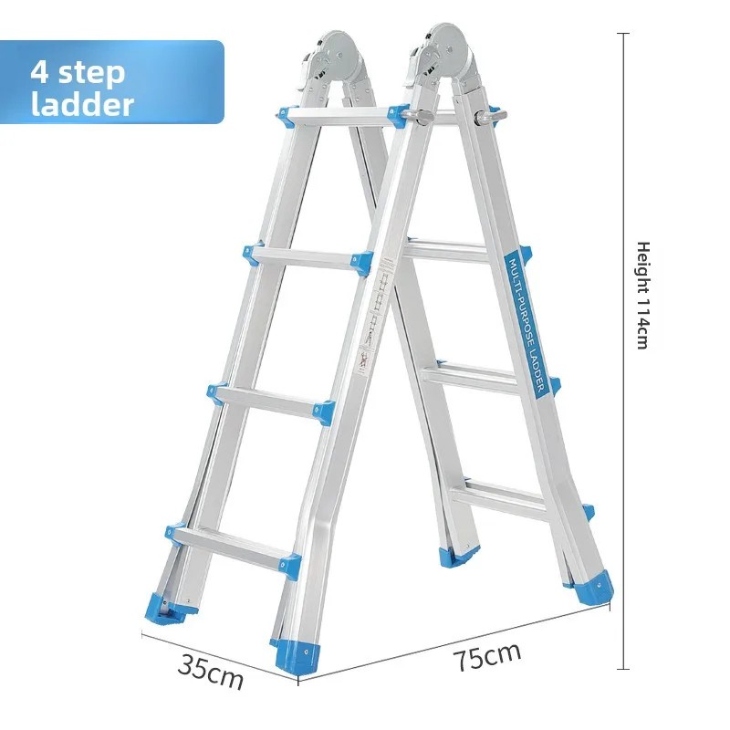 Export Factory Aluminum Alloy Folding Engineering Ladder Indoor Lifting A Frame Multifunctional US Europe Home Folding Ladder