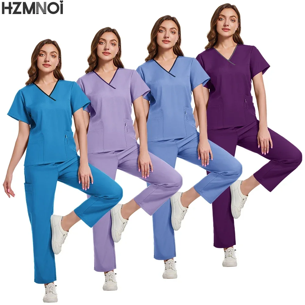 Beauty Salon Women Work Uniforms Plus Size Short-sleeved Health Services Suits Working Suits Summer Fashion Pet Scrubs Costume