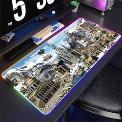 Heroes of Might and Magic 3 LED Gaming Mousepads Computer Large Desk Mat PC Gamer XXL Mousepad RGB Luminous Cool Mouse Pad 90x40