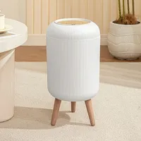 10L Odor-Proof Trash Can with Lid,One-Touch Opening and Closing, Push-Type Plastic Bin, Suitable for Kitchen, Bathroom, Office