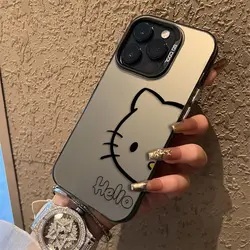 Original Lovely Hello Kitty Phone Case For iPhone 16 15 14 13 12 11 Pro Max X XR XSMAX 8 7 Plus Candy Matte Back Cover