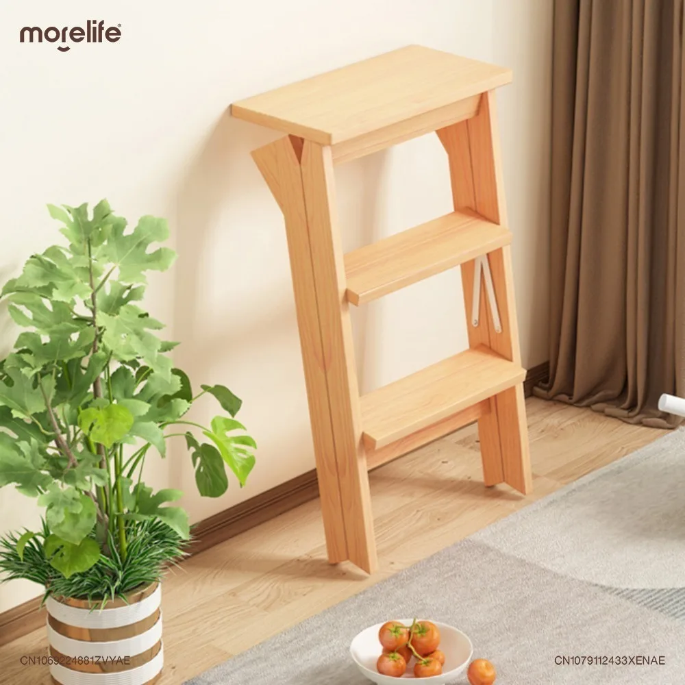 Modern Simple Solid Wood Folding Stool Household Step Portable Stools Creative Multi-functional High Bench Kitchen Furniture K01