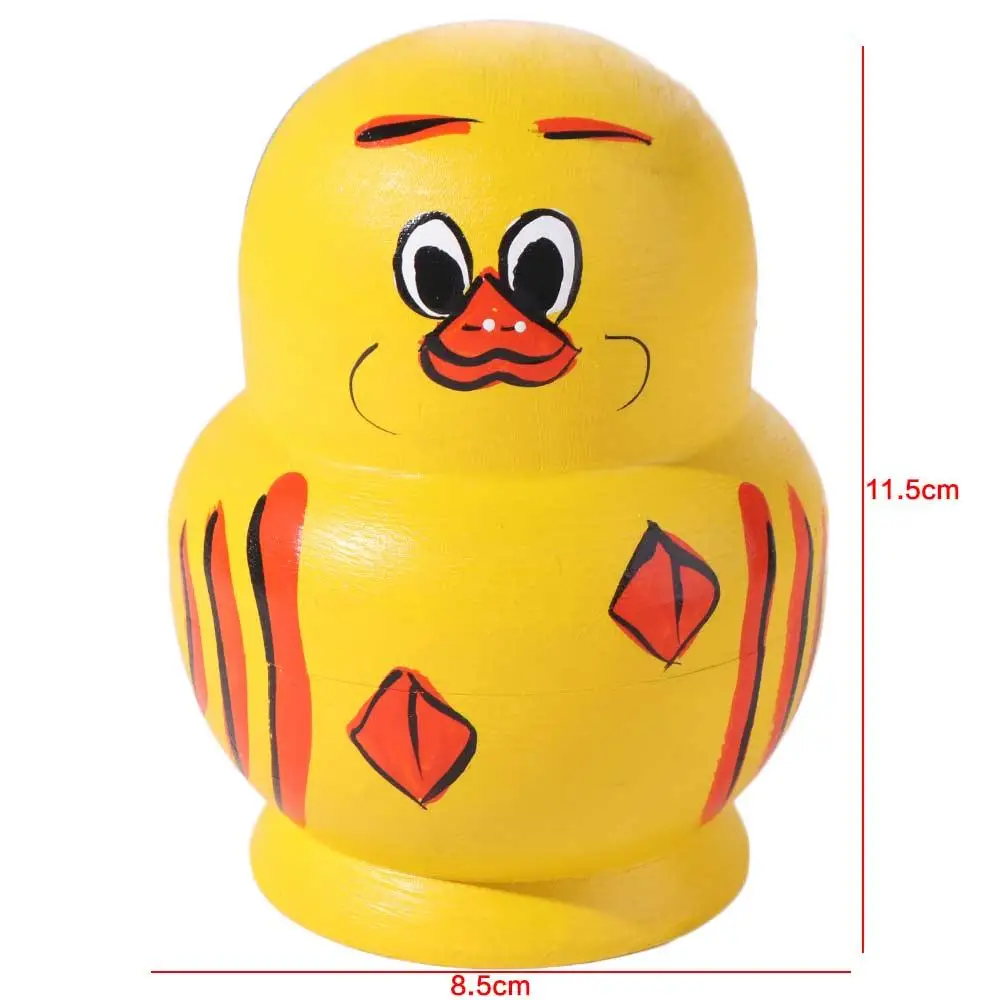 Ornament 10 Layer Nesting Wooden Animals Pattern Matryoshka Handmade Cartoon Stacking Chidrens Gift