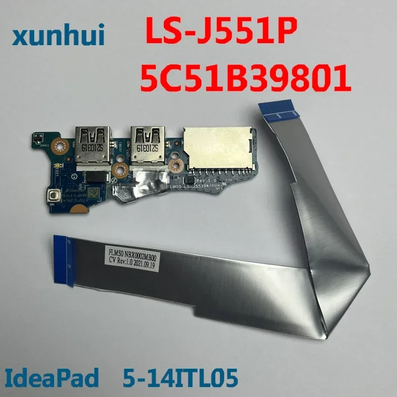 for Lenovo IdeaPad 5 14itl05 Power Button USB Board with Cable LS-J551P 5c5b39801
