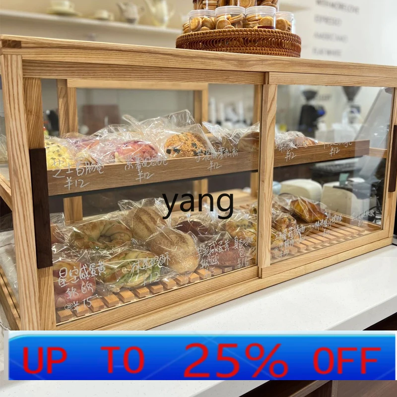 LTT solid wood bread display cabinet cake shop baking western dessert table display rack