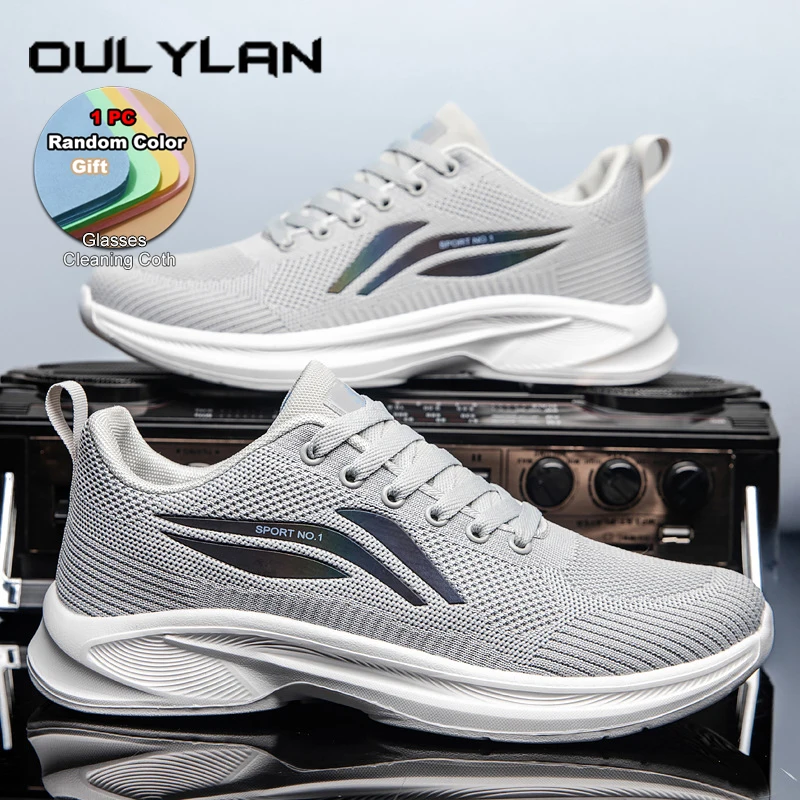 

Oulylan/летняя дышащая противоскользящая спортивная обувь, стильная беговая обувь на шнуровке, мужские повседневные износостойкие легкие кроссовки