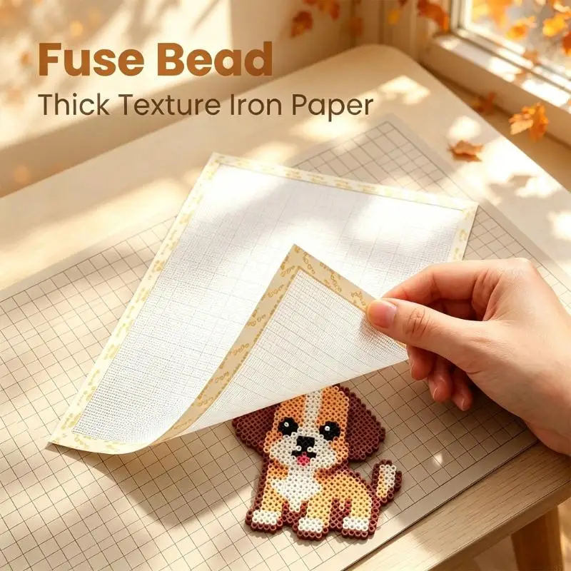 Textured PTFE Beads Pressing Sheets, 6Pcs Reusing Transparent Barriers for Separating the Iron From Fuses Beads and Pixels 37JD