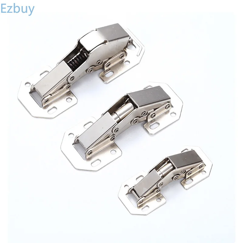 4PCS Cold Rolled Steel Non Perforated Damping Buffer Hinge Universal Cabinet Door Hydraulic Spring Buffer Hinge Hardware
