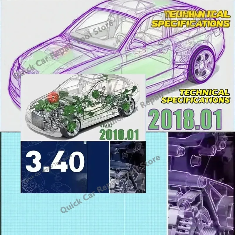 Vivid 2018 Car Maintenance Tools Workshop DATA Europe Automotive Repair Software+Autodata 3.40 obd2 scanner Multi-languages Tool