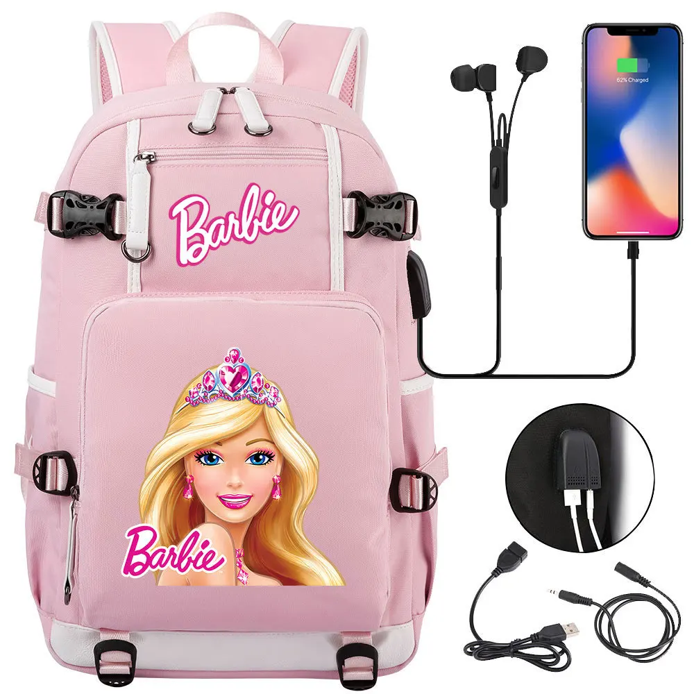 

MINISO Live-action Movie Barbie Peripherals Large-capacity Schoolbags for Primary and Secondary School Students, The Best Gift