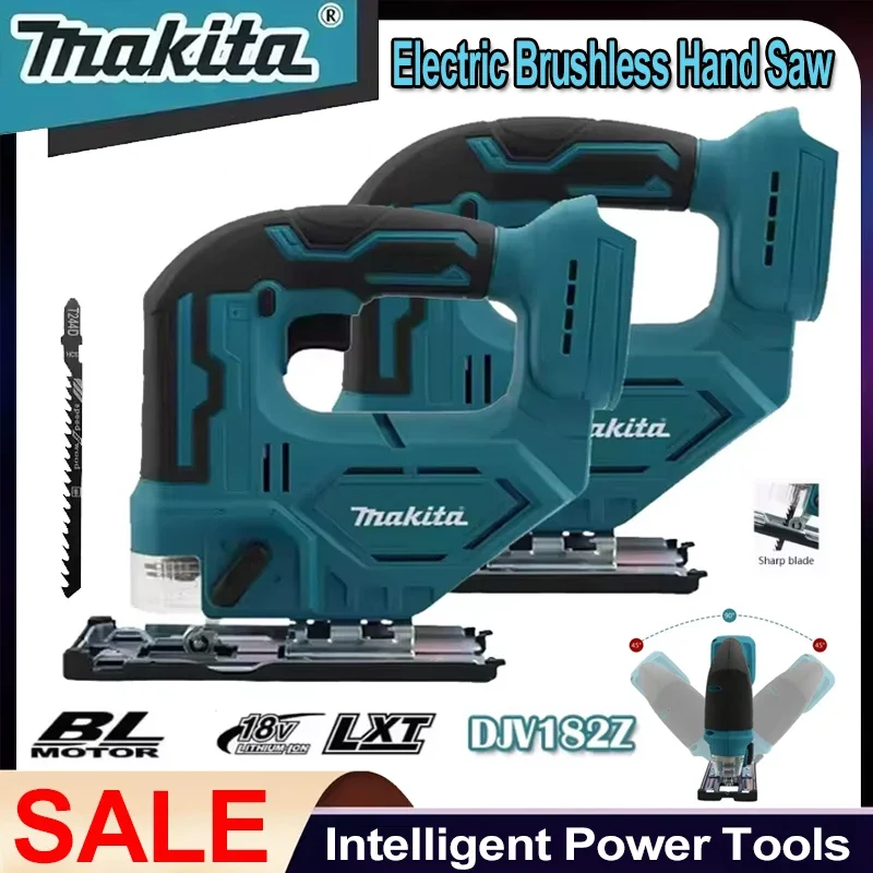 Makita DJV182Z Akku 18 V Lithium-Batterie, wiederaufladbar, elektrische Stichsäge, Kurvensäge, Holzbearbeitung, Schneiden, Multifunktionssäge