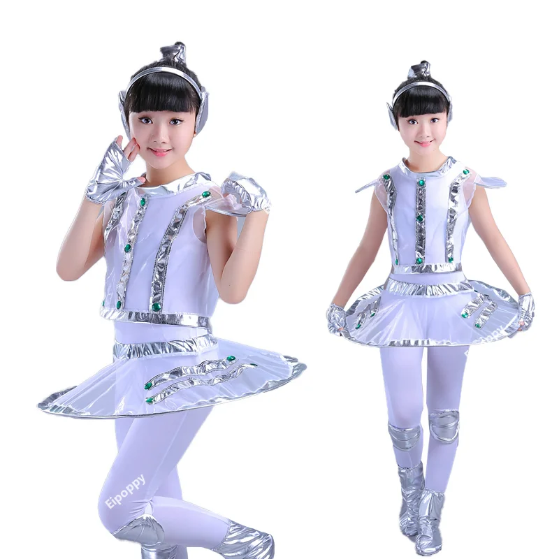 New children's robot performance clothing hand-in-hand dance clothing children's animation space clothing.