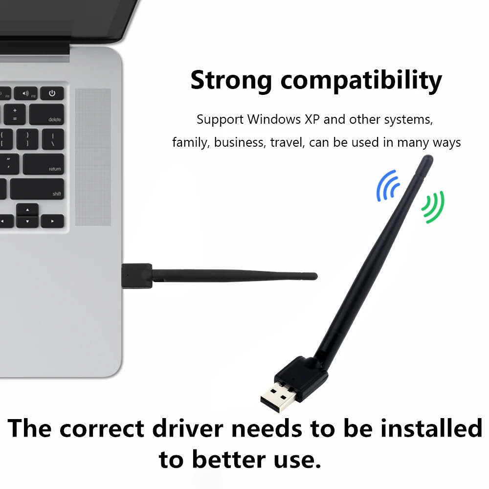 150Mbps USB WiFi Adapter 2.4G Wireless Network Card Mini USB WiFi Adapter LAN system supports Windows 7/8/10/11