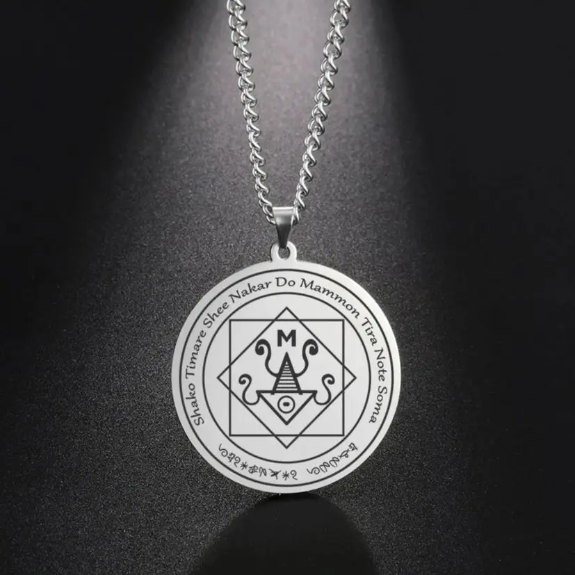 LIKGREAT Mammon collier argent Talisman colliers abondance prospérité Talisman affaires succès bijoux cadeau pour hommes femmes