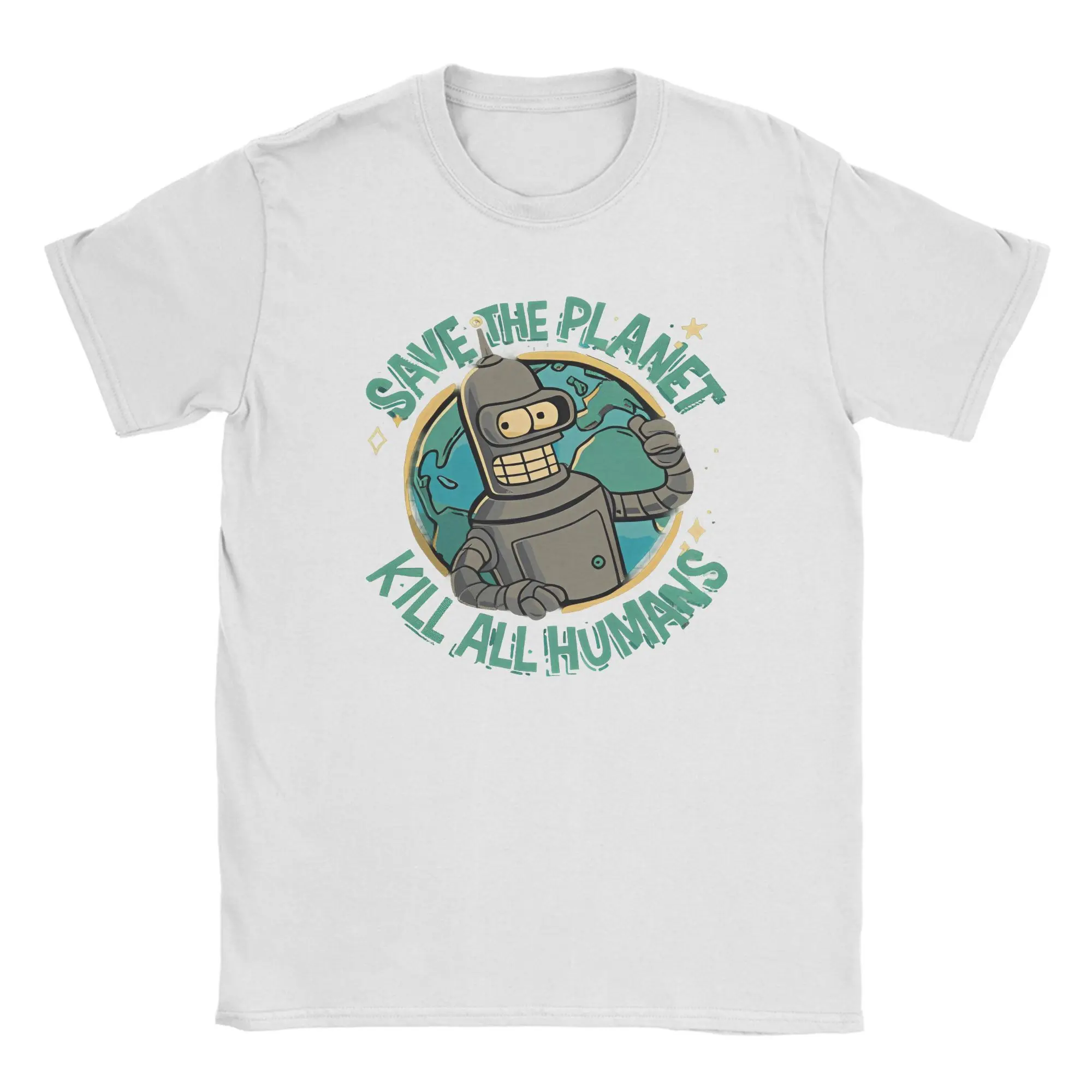 حفظ الكوكب قتل جميع البشر Futurama Merch الرجال النساء تي شيرت الصيف تي شيرت الجرافيك تي شيرت مطبوع الملابس