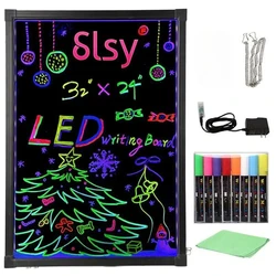 Erasable LED Writing Board + 8 Fluorescent Pen Flashing Luminated Neon LED Advertising Panel LED Message Menu Writing Sign Board