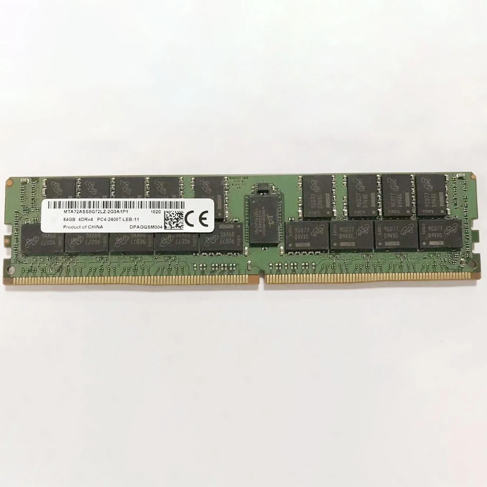 1PCS For MT RAM 64GB 64G PC4-2400T DDR4 ECC REG LRDIMM 4DRX4 MTA72ASS8G72LZ-2G3A1P1 Server Memory