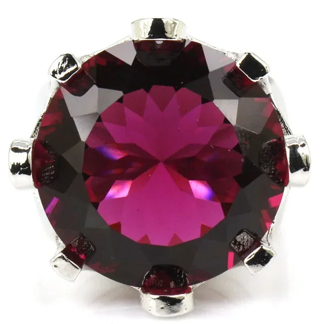15g Big Heavy 925 SOLID STERLING SILVER Customized Rings Pink Tourmaline Tsavorite Garnet Blue Topaz Violet Tanzanite Females Ma