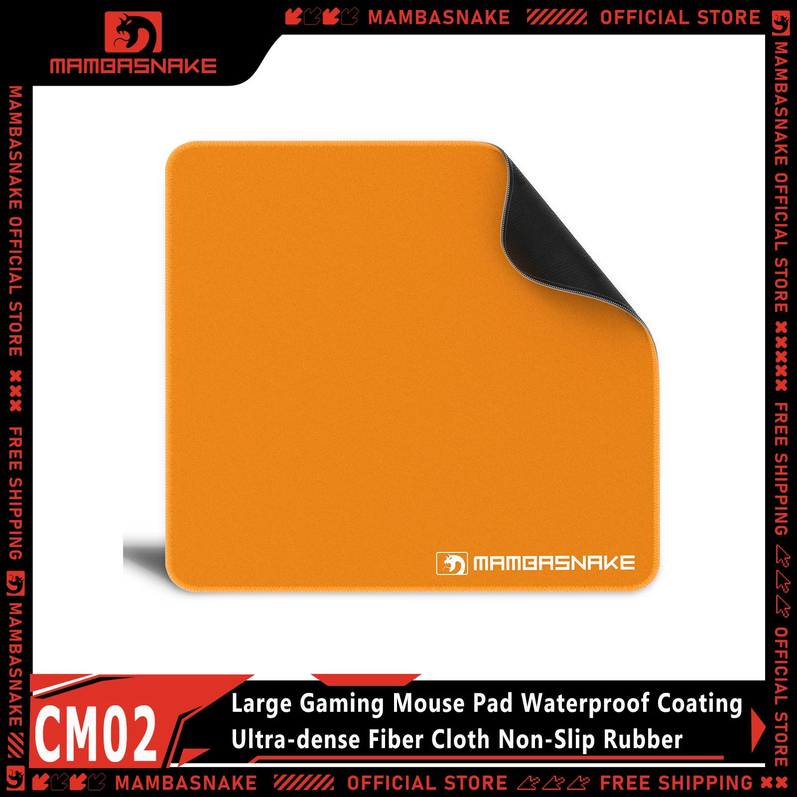 MAMBASNAKE CM02 Gaming Mouse Pad 450×400mm 4mm Thick Non-Slip Rubber Base Waterproof Desk Mat Ultra-High-Density