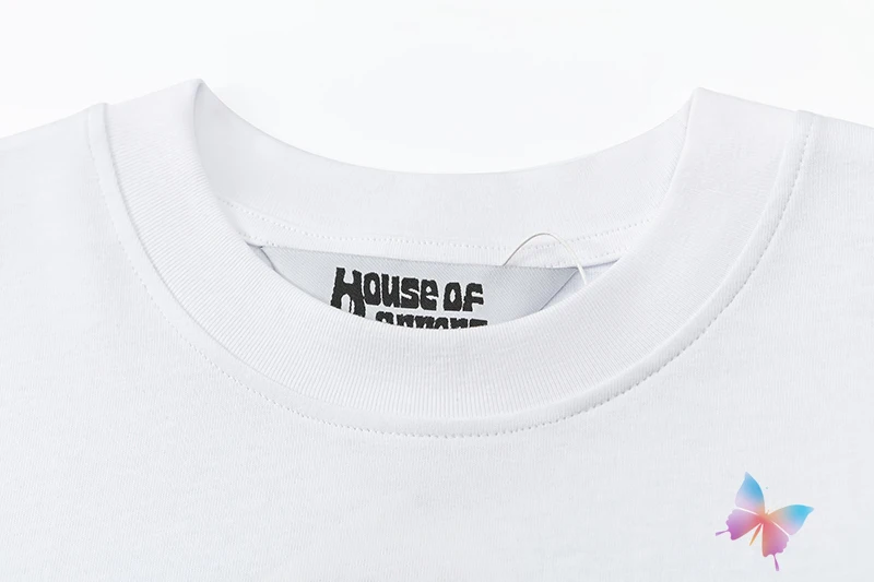 24ss New HOUSE OF ERRORS T-shirts Cotton Beautiful Girl Letter Eye Round Neck Shorts Sleeve Tops Men Women Streetwear T Shirts