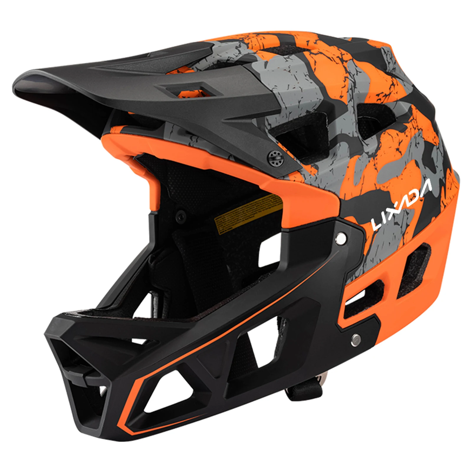 NONE Vollgesichts-Mountainbike-Helm Adult Racing Downhill-MTB-Helm für Männer/Frauen Mountainbike-Helm für Erwachsene mit Visier über 31 Entlüftung 7