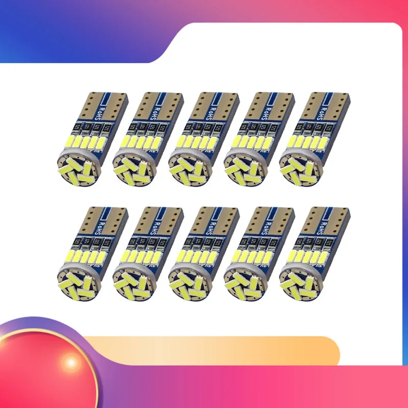 

10Pcs T10 W5W 4014 15SMD LED Canbus High Power Car Clearance Wedge Side Light Interior Dome Reading Clearance Lamps 12V 6000K