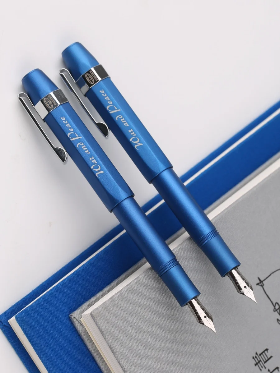 MAJOHN Alpha All Copper Vintage Travel Short Fountain Pen EF/F/Small Bent Nib Ink Pocket Pen Aluminum Alloy Office School Pen