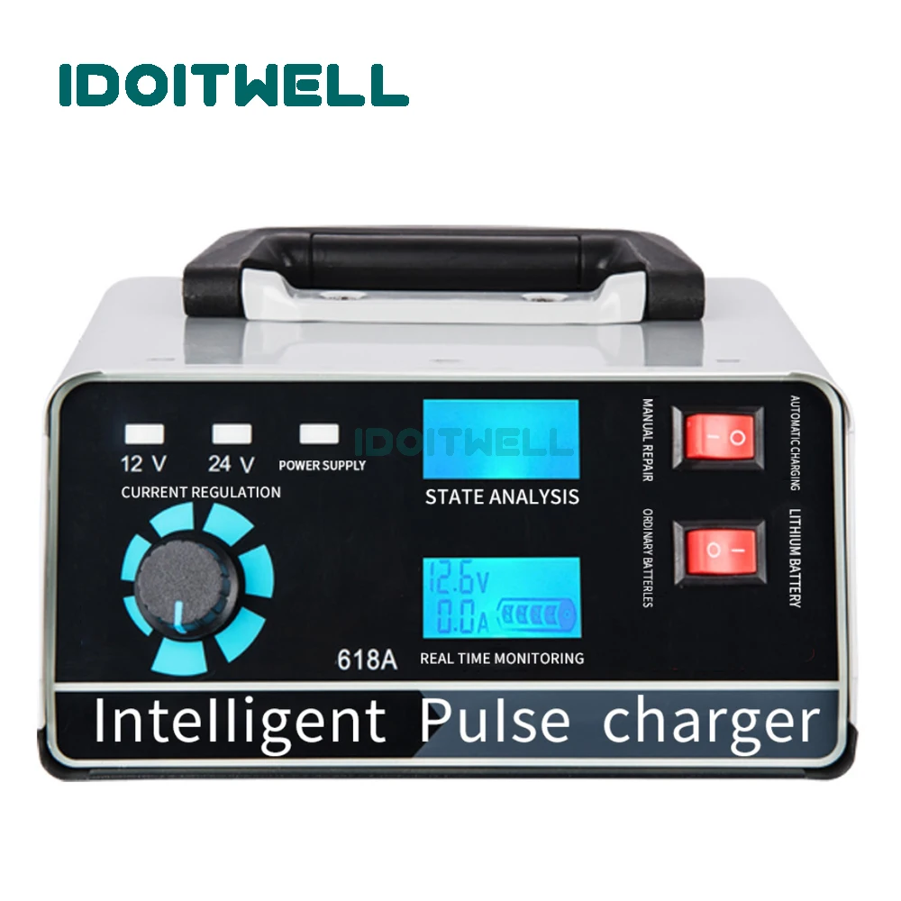 Lithium Lead Acid Battery Charger 12V 24V 30A 15A Fast Automatic Universal 12v 24v Car Battery Charger For Li-Ion Lead Acid AGM