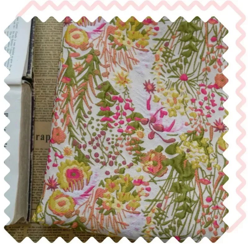 50cmx145cm Embossed Jacquard Fabric Women\'s Spring Autumn Pastoral Style Stiff Dress Clothing Diy Sewing Fabric JY9