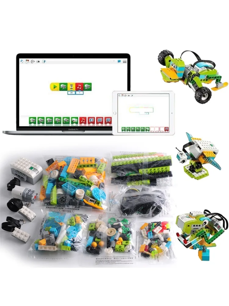 Kit de blocs de construction éducatifs STEM avec connectivité Bluetooth pour l'apprentissage de la programmation de base WeDo 2.0