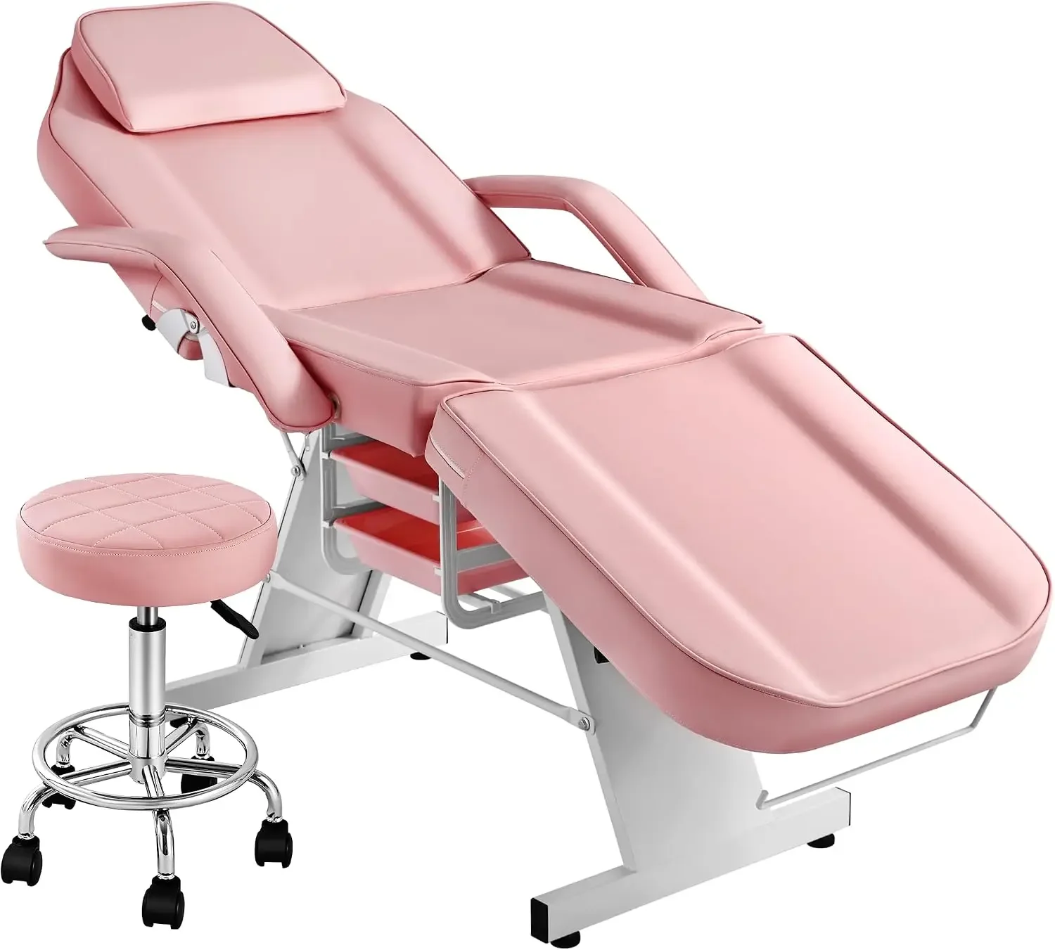 Tattoo Artist Chair Tattoo Facial Bed for Esthetician with 2-Tary | Multi-Functional Lash Bed with Rolling Stool, Adjustable Mas