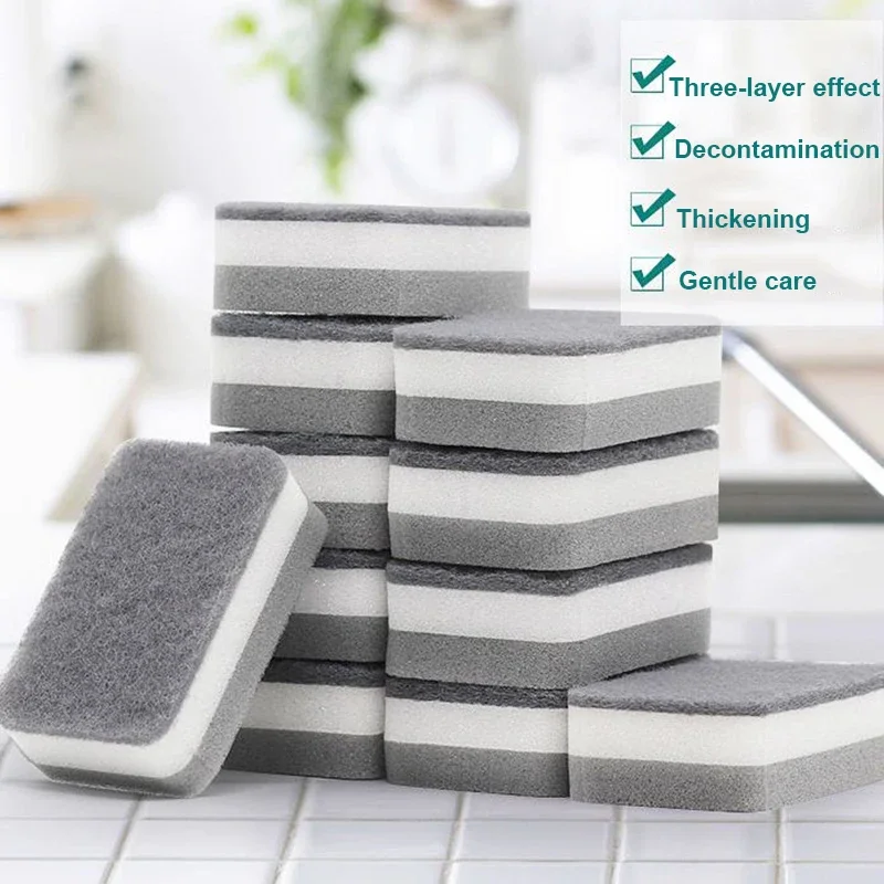 

1/20Pcs Kitchen Bar Cleaning Supplies Set Home Double-Sided Cleaning Sponge Scouring Pad Cleaning Sponges Household Tools