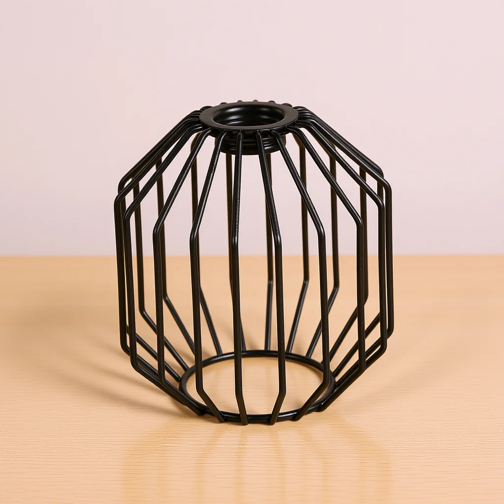 

1pc Mini Iron Birdcage Pendant Light Hollow Out Lamp Shade For Living Room Bedroom Dining Metal Cage Lampshade Black Vintage
