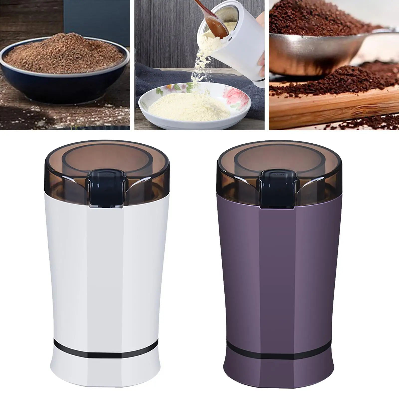 Electric Coffee Grinder Spices, Herbs, Nuts, Grains Blender with Brush Grinder Bean Burr Mill