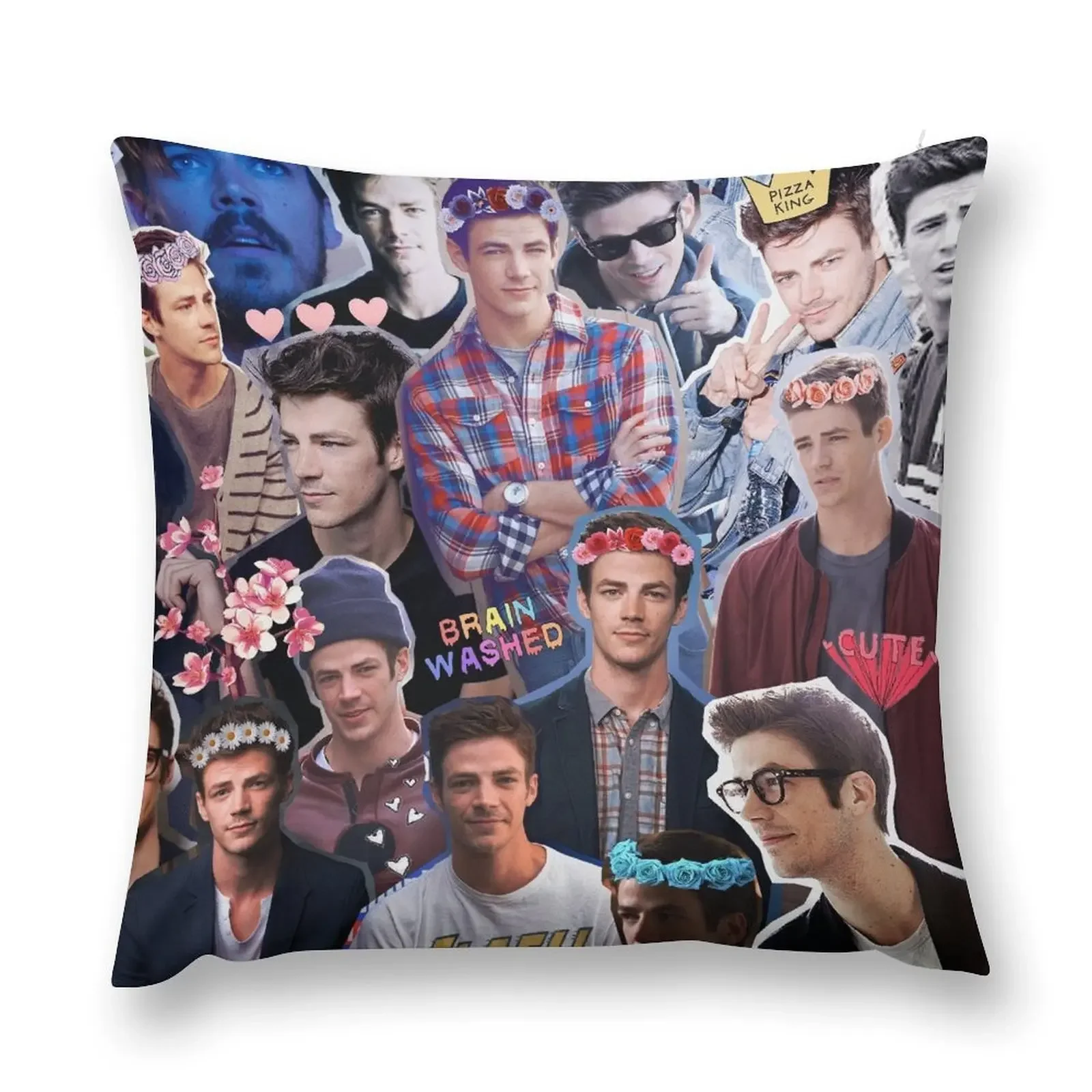 Grant Gustin Collage Throw Pillow Sofa Cushion Pillows Aesthetic Decorative pillow case pillow