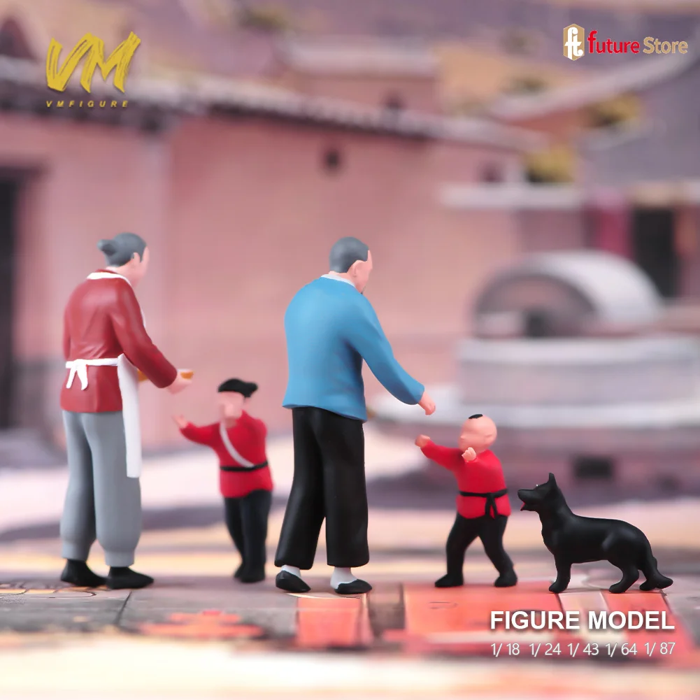 

Miniature Figure 1/87 1/64 1/43 1/24 1/18 Family Grandma Grandpa Child Mini Dolls Creative Scene Props Display Decoration Crafts
