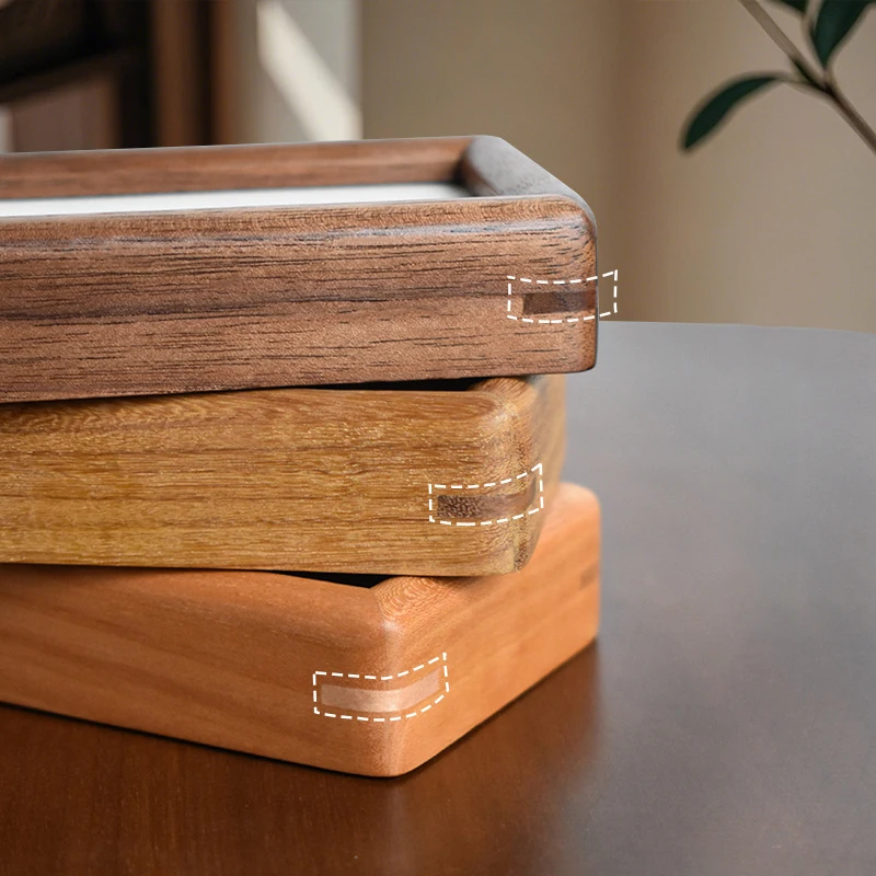 Teak/Walnut Wood Photo Frame High-grade 3in 4in Wedding Mini Picture Frame Stand for Pictures Home Desktop Decor Gift