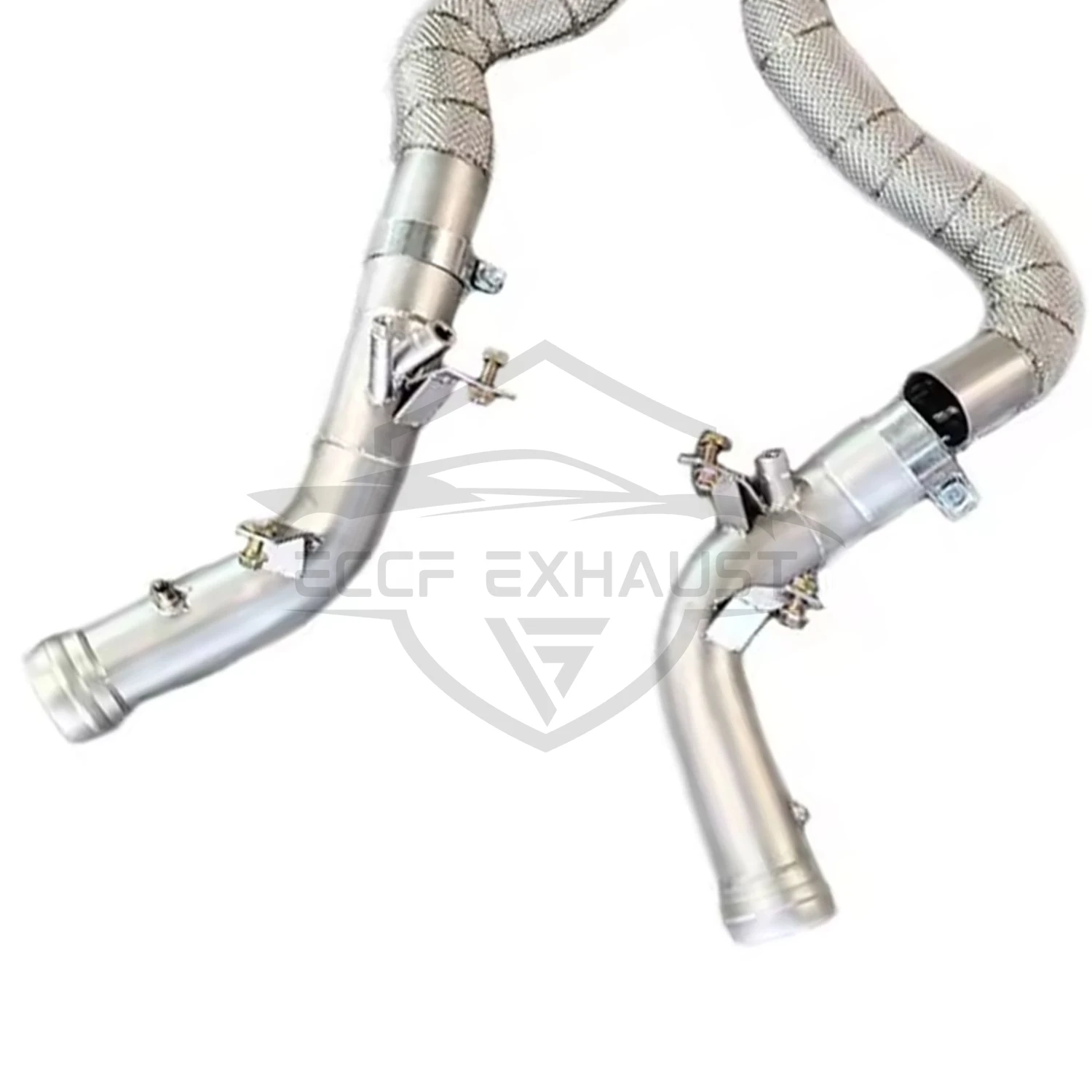 أنبوب سفلي ممتاز من الفولاذ المقاوم للصدأ مع درع حراري لسيارة Mercedes AMG GT63 63S E63S W213 4.0T أداء التدفق المحسن #3