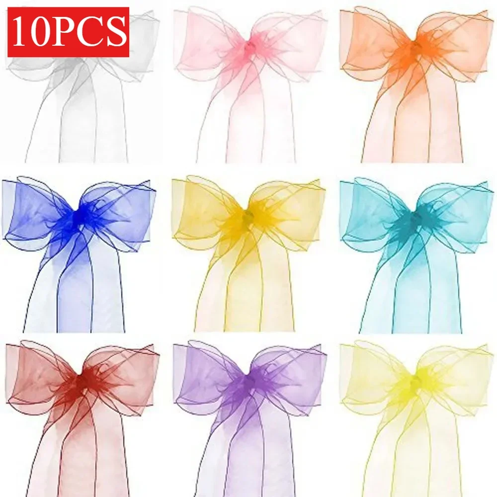 

Ribbon Multiple Colors Chair Cover Ribbon Flower Elastic Chair Cover Bow Hotel Wedding Party Event Mariage Accessoirres Decor