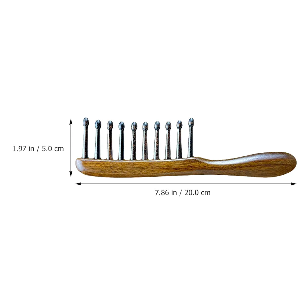 Natural Wooden Wide Tooth Comb Scalp Massage Hair Pick Detangler Comb No Static Comfortable Ergonomic Design for Curly Straight