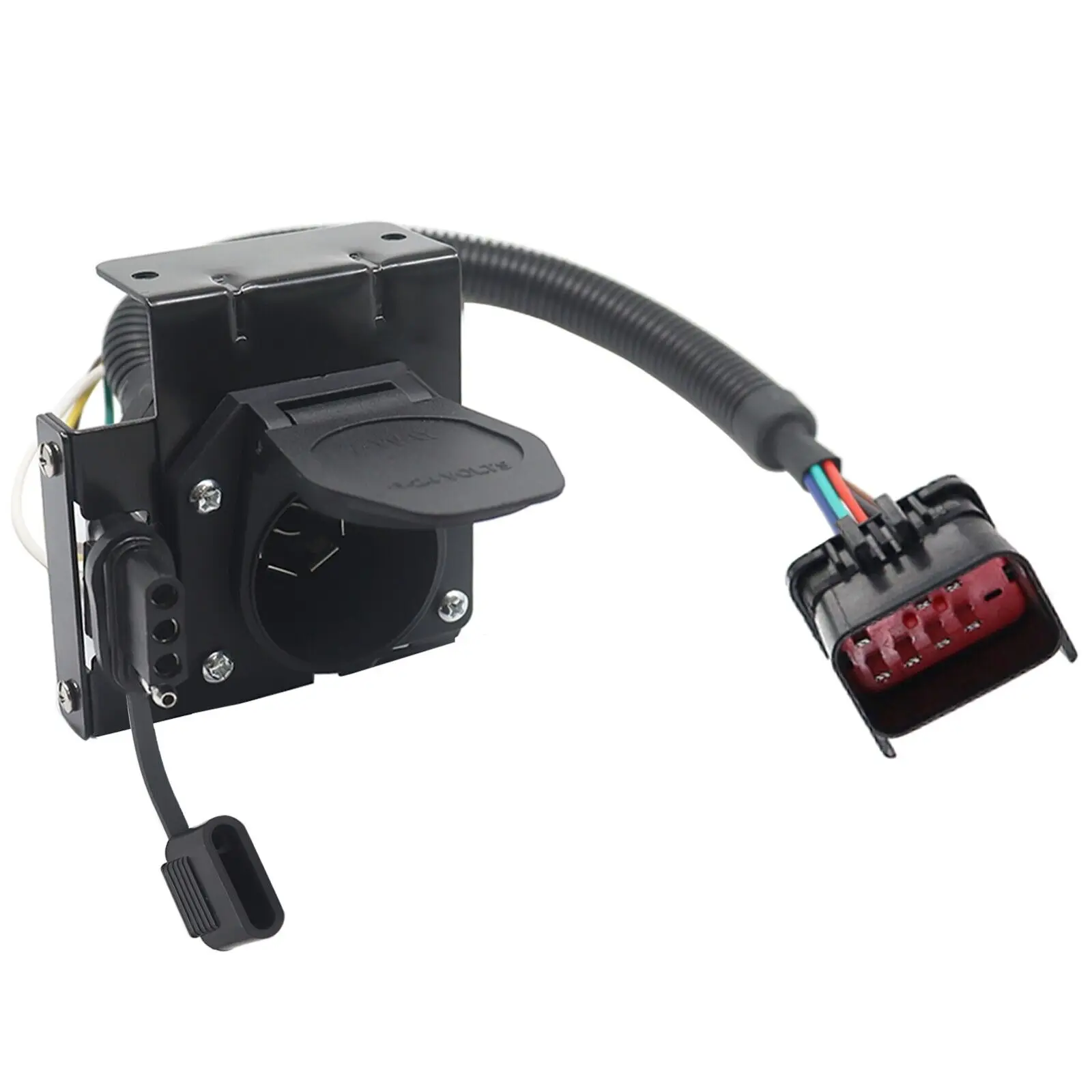 7 Way Round 4 Pin Flat Trailer Connector Tow Harness for Chrysler Freightliner Dodge RAM Dakota Jeep Trailer 7:4 OEM Connector