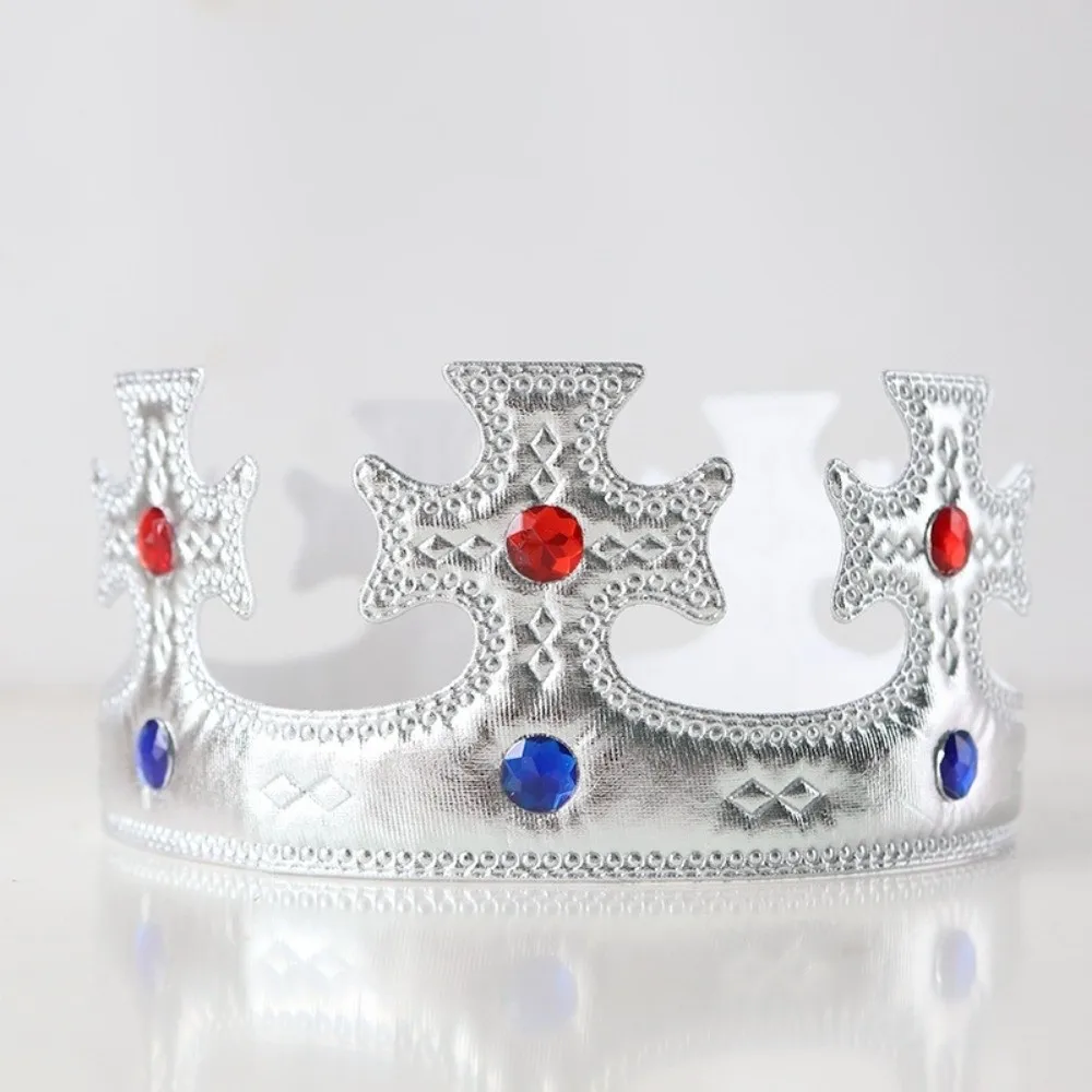 Fashion Rhinestone Cosplay King Headband Role-Playing Dress Up Prince Crown Costume Performance Festival Headdress Photo Props