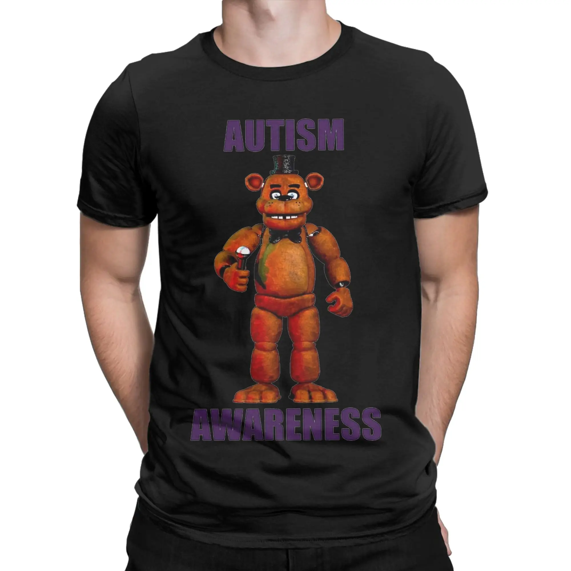 

New Arrival FNAF bear T Shirt for Men Women FNAF Game Graphics 100% Cotton Tee Shirt Short Sleeve Clothes