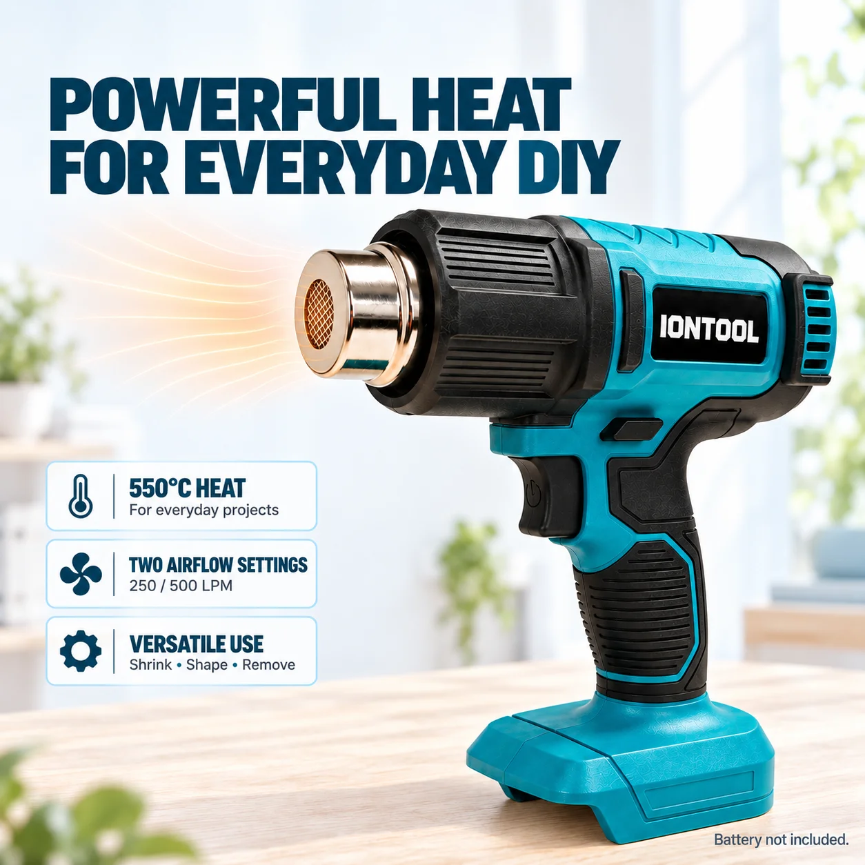IONTOOL Cordless Heat Gun 550C - огляд і ціна Cordless Heat Gun For Shrink Tubing